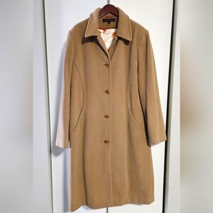 VIA SPIGA Women's Classic Tan Wool Trench Coat - Size US 6